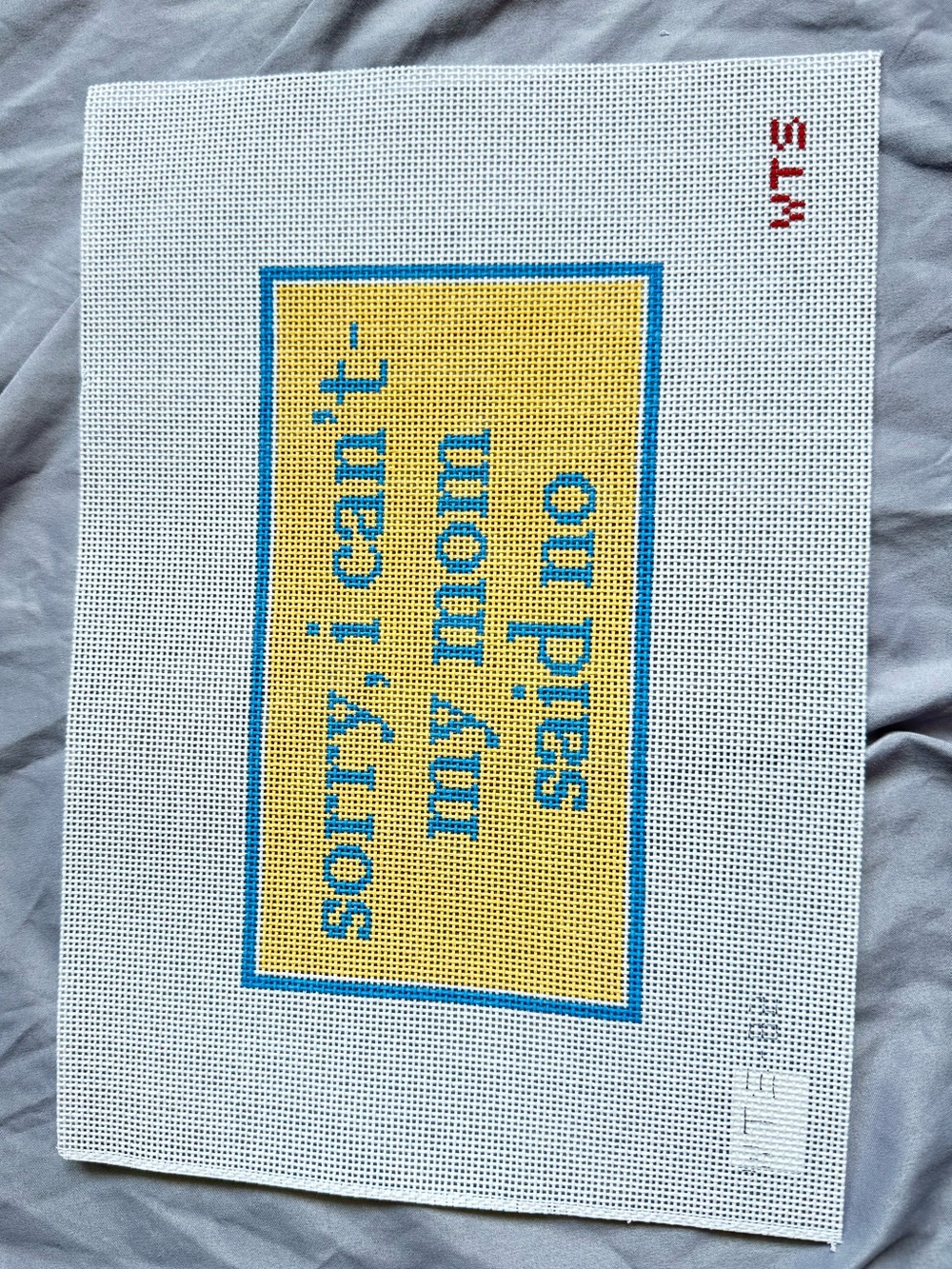 What's the Stitch "Sorry I Can't, My Mom Said No" Needlepoint Canvas Crafts